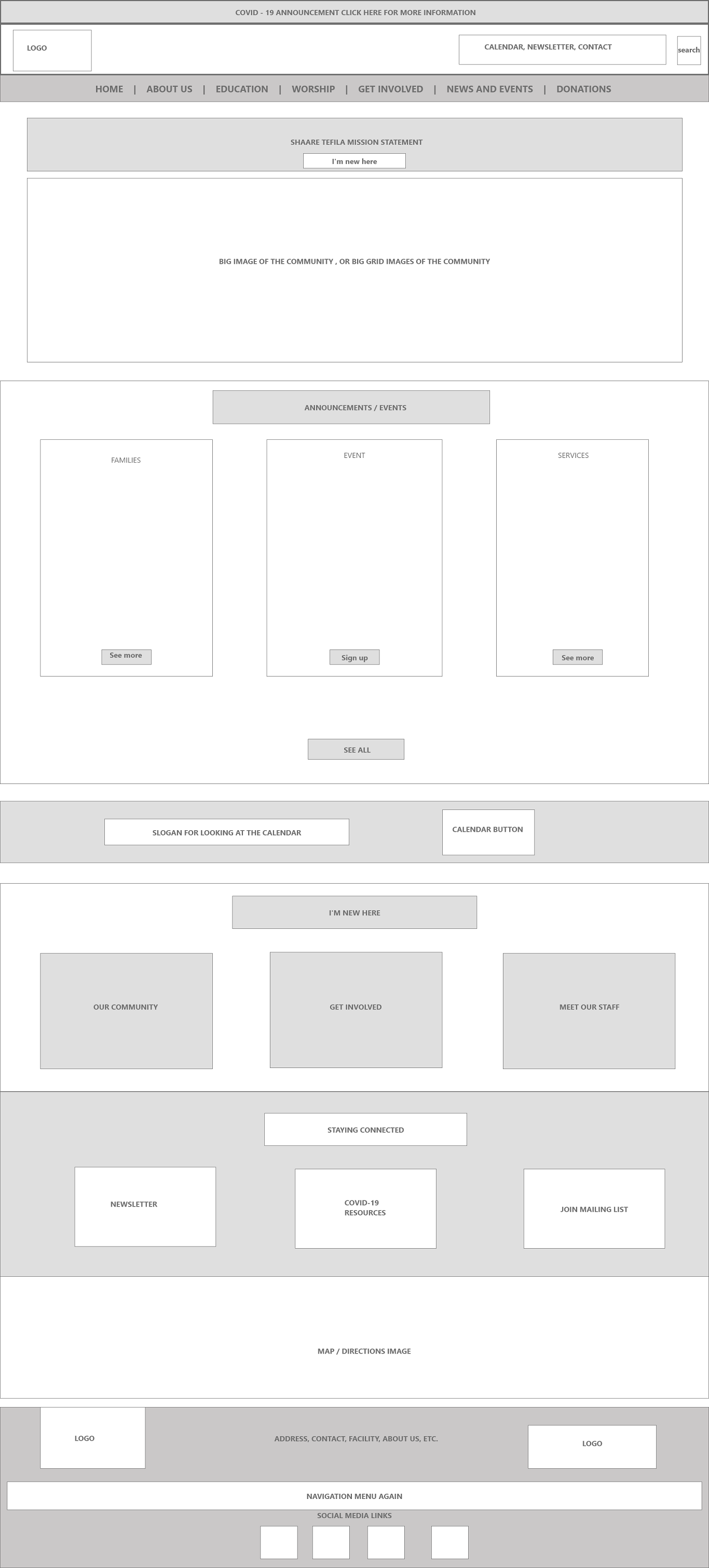 Low-Fidelity wireframe of the membership page